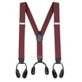 thumbnail image 1 of Buyless Fashion Button End Suspenders for Men - 48" Adjustable Straps 1 1/4" - Y Shape - 5113-Burgundy, 1 of 7