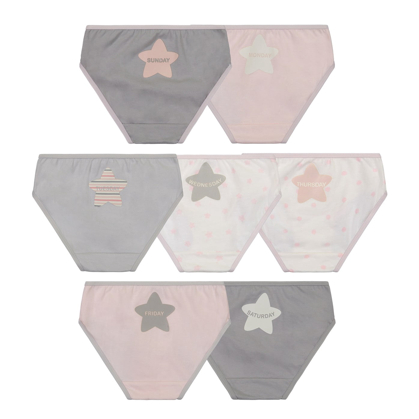 Buyless Fashion Girls Brief Underwear 7 Day Pack Of Assorted Colors Soft Cotton Panties