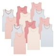 thumbnail image 1 of Buyless Fashion Girls Tank Tops - Sleeveless Cami Tanks Cotton Undershirts for Dance Gymnastics, Kids & Toddler Size (12 Pack) 7-8, 1 of 7