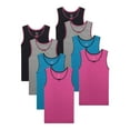 thumbnail image 1 of Buyless Fashion Girls Tank Tops - Sleeveless Cami Tanks Cotton Undershirts for Dance Gymnastics, Kids & Toddler Size (8 Pack), 1 of 7