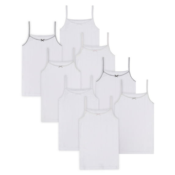 Buyless Fashion Girls Tank Tops - Sleeveless Cami Tanks Cotton Undershirts for Dance Gymnastics, Kids & Toddler Size (8 Pack)