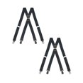thumbnail image 1 of Buyless Fashion Heavy Duty 2 Pack Suspenders for Men - 48" Adjustable Straps 1 1/2" - X Back with Strong Clips - 5144-2-Gray, 1 of 7