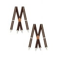 thumbnail image 1 of Buyless Fashion Heavy Duty 2 Pack Suspenders for Men - 48" Adjustable Straps 1 1/2" - X Back with Strong Hooks - 5145-2-Brown-Tan, 1 of 7