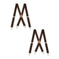 thumbnail image 1 of Buyless Fashion Heavy Duty 2 Pack Suspenders for Men - 48" Adjustable Straps 1 1/2" - X Back with Strong Hooks - 5145-2-Brown, 1 of 7