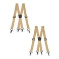 thumbnail image 1 of Buyless Fashion Heavy Duty 2 Pack Suspenders for Men - 48" Adjustable Straps 1 1/2" - X Back with Strong Hooks - 5146-2-Tan, 1 of 7