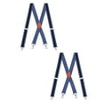 thumbnail image 1 of Buyless Fashion Heavy Duty 2 Pack Suspenders for Men - 48" Adjustable Straps 1 1/2" - X Back with Strong Hooks - 5145-2-Denim-Black, 1 of 7