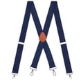thumbnail image 1 of Buyless Fashion Heavy Duty Suspenders for Men - 48" Adjustable Straps 1 1/2" - X Back with Strong Hooks - 5145-Navy, 1 of 6