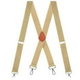 thumbnail image 1 of Buyless Fashion Heavy Duty Suspenders for Men - 48" Adjustable Straps 1 1/2" - X Back with Strong Hooks - 5145-Tan, 1 of 3
