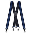thumbnail image 1 of Buyless Fashion Heavy Duty Suspenders for Men - 48" Adjustable Straps 1 1/2" - X Back with Strong Hooks - 5146-Black-Royal, 1 of 8