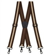 Buyless Fashion Heavy Duty Suspenders for Men - 48" Adjustable Straps 1 1/2" - X Back with Strong Hooks