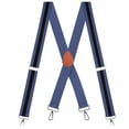 thumbnail image 1 of Buyless Fashion Heavy Duty Suspenders for Men - 48" Adjustable Straps 1 1/2" - X Back with Strong Hooks - 5145-Denim-Black, 1 of 8
