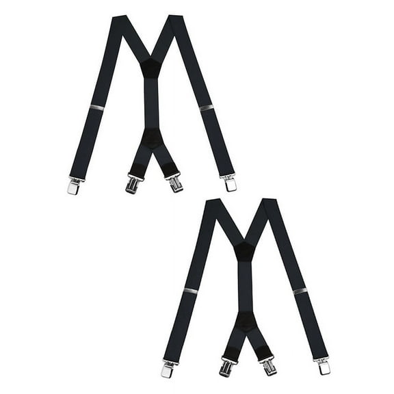 Buyless Fashion Heavy Duty Textured 2 Pack Suspenders for Men - 48" Adjustable Straps 1 1/2" - Y Shape - 5148-2-Brown-Tan