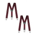 thumbnail image 1 of Buyless Fashion Heavy Duty Textured 2 Pack Suspenders for Men - 48" Adjustable Straps 1 1/2" - Y Shape - 5117-2-Burgundy, 1 of 7