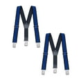 thumbnail image 1 of Buyless Fashion Heavy Duty Textured 2 Pack Suspenders for Men - 48" Adjustable Straps 1 1/2" - Y Shape - 5117-2-Black-Royal, 1 of 7
