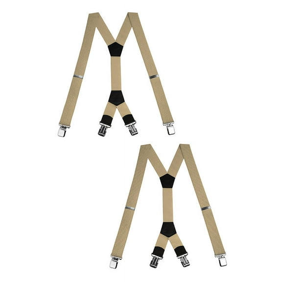 Buyless Fashion Heavy Duty Textured 2 Pack Suspenders for Men - 48" Adjustable Straps 1 1/2" - Y Shape - 5148-2-Black-Royal