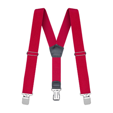 Buyless Fashion Heavy Duty Textured Suspenders for Men - 48" Adjustable Straps 1 1/2" - Y Shape