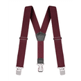 thumbnail image 1 of Buyless Fashion Heavy Duty Textured Suspenders for Men - 48" Adjustable Straps 1 1/2" - Y Shape - 5117-Burgundy, 1 of 6