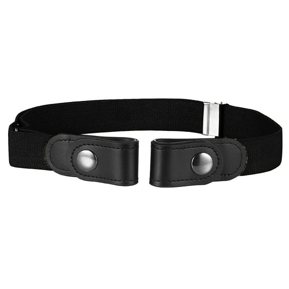 Buyless Fashion Kids Boys Toddler No Buckle Adjustable Elastic Dress Stretch Belt - 5098-Black