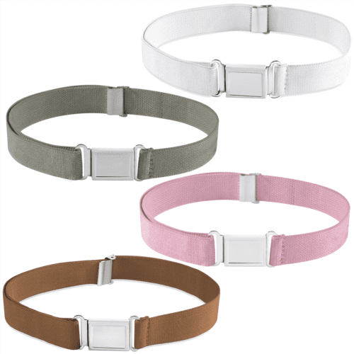 Buyless Fashion Kids Boys Toddler Adjustable Elastic Belt With Magnetic Buckle - 4 Pack