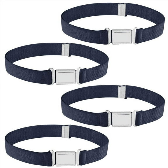 Buyless Fashion Kids Boys Toddler Adjustable Elastic Belt With Magnetic Buckle - 4 Pack