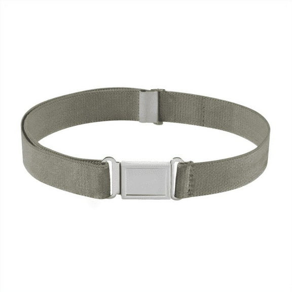 Buyless Fashion Kids Boys Toddler Adjustable Elastic Dress Stretch Belt with Flat Magnetic Buckle - 5099-Charcoal-Gray