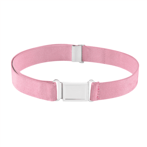 Buyless Fashion Kids Boys Toddler Adjustable Elastic Dress Stretch Belt with Flat Magnetic Buckle - 5099-Light-Pink