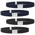 thumbnail image 1 of Buyless Fashion Kids Boys Toddler Adjustable Elastic Stretch Belt With Buckle - 4 Pack - 5122-BLK/NVY, 1 of 8
