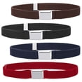 thumbnail image 1 of Buyless Fashion Kids Boys Toddler Adjustable Elastic Stretch Belt With Buckle - 4 Pack - 5122-BLK/BRW/NVY/RED, 1 of 8