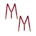 thumbnail image 1 of Buyless Fashion Leather End 2 Pack Suspenders for Men - 48" Elastic Adjustable Straps 1" - Y Back with Metal Hooks - 5139-2-Red, 1 of 7