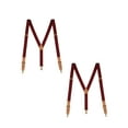 thumbnail image 1 of Buyless Fashion Leather End 2 Pack Suspenders for Men - 48" Elastic Adjustable Straps 1" - Y Shape - 5136-2-Burgundy, 1 of 7