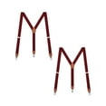 thumbnail image 1 of Buyless Fashion Leather End 2 Pack Suspenders for Men - 48" Elastic Adjustable Straps 1" - Y Shape - 5138-2-Burgundy, 1 of 7