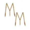 thumbnail image 1 of Buyless Fashion Leather End 2 Pack Suspenders for Men - 48" Elastic Adjustable Straps 1" - Y Shape - 5136-2-Tan, 1 of 7