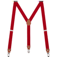 thumbnail image 1 of Buyless Fashion Leather End Suspenders for Men - 48" Elastic Adjustable Straps 1" - Y Shape - 5138-Red, 1 of 6