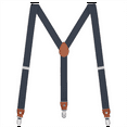 thumbnail image 1 of Buyless Fashion Leather End Suspenders for Men - 48" Elastic Adjustable Straps 1" - Y Shape - 5138-Denim-Blue, 1 of 6