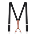 thumbnail image 1 of Buyless Fashion Men Suspenders - 48" Elastic Adjustable Straps 1" - Leather Y Shape Back - 5118-Black, 1 of 7