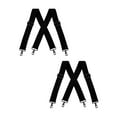thumbnail image 1 of Buyless Fashion Mens 2 Pack Suspenders - 48" Elastic Adjustable Heavy Duty 2" Wide - X Back With Black Hooks - 5140-2-Black, 1 of 7