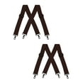 thumbnail image 1 of Buyless Fashion Mens 2 Pack Suspenders - 48" Elastic Adjustable Heavy Duty 2" Wide - X Back With Black Hooks - 5140-2-Brown, 1 of 7