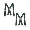 thumbnail image 1 of Buyless Fashion Mens 2 Pack Suspenders - 48" Elastic Adjustable Heavy Duty 2" Wide - X Back - 5116-2-Gray, 1 of 7
