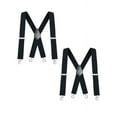 thumbnail image 1 of Buyless Fashion Mens 2 Pack Suspenders - 48" Elastic Adjustable Heavy Duty 2" Wide - X Back - 5116-2-Black, 1 of 7