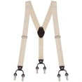 thumbnail image 1 of Buyless Fashion Satin Twill Formal Mens Suspenders - 48" Adjustable 6 Clip Y Back - 1 1/4" Leather End, 1 of 8