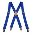 thumbnail image 1 of Buyless Fashion Suspenders for Men - 48" Adjustable Straps 1 1/4" - X Back With Black Clips - 5142-Royal-Blue, 1 of 7