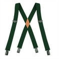 thumbnail image 1 of Buyless Fashion Suspenders for Men - 48" Adjustable Straps 1 1/4" - X Back With Black Clips - 5142-Hunter-Green, 1 of 7