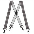 thumbnail image 1 of Buyless Fashion Suspenders for Men - 48" Adjustable Straps 1 1/4" - X Back with Black Hooks - 5141-Heather-Gray, 1 of 7
