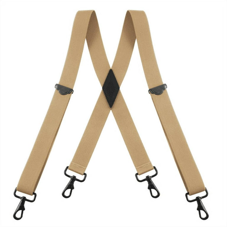 Buyless Fashion Suspenders for Men - 48 Adjustable Straps 1 1/4 - X  Back with Black Hooks 
