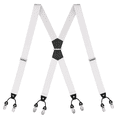 thumbnail image 1 of Buyless Fashion Suspenders for Men - 48" Elastic Adjustable Straps 1 1/4" - X Shape - 5133-White, 1 of 7
