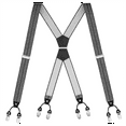 thumbnail image 1 of Buyless Fashion Suspenders for Men - 48" Elastic Adjustable Straps 1 1/4" - X Shape - 5133-Heather-Gray, 1 of 6