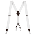 thumbnail image 1 of Buyless Fashion Suspenders for Men - 48" Elastic Adjustable Straps 1 1/4" - Y Back with Metal Hooks - 5137-White, 1 of 7