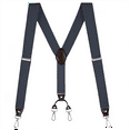 thumbnail image 1 of Buyless Fashion Suspenders for Men - 48" Elastic Adjustable Straps 1 1/4" - Y Back with Metal Hooks - 5137-Denim-Blue, 1 of 6