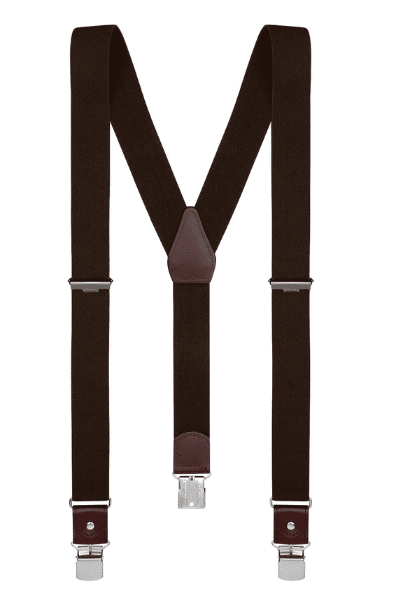 Suspenders for Men - 48" Elastic Adjustable Straps 1 1/4" - Y Shape - 5123-Brown