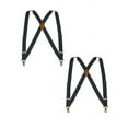 thumbnail image 1 of Buyless Fashion Trucker 2 Pack Suspenders for Men - 48" Elastic Adjustable Straps 1 1/4" - X Back Utility Braces - 5150-2-Gray, 1 of 7
